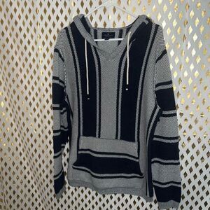 Rasta hoodie grey striped size M